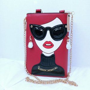 Fashion Faux Leather "Fashionista" Tote Bag (Red)